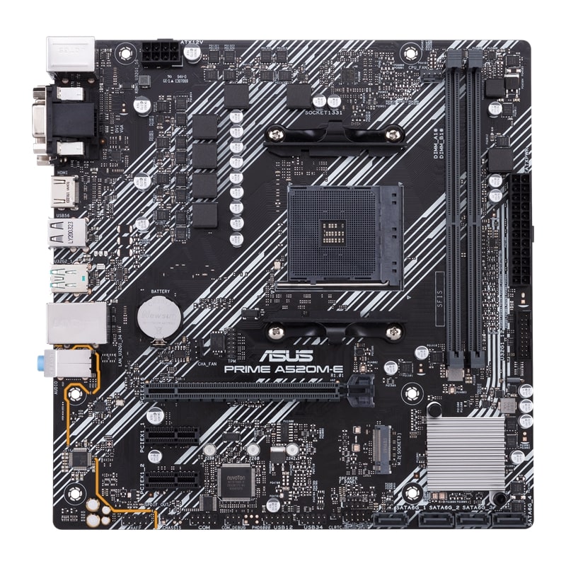 placa mae am4 asus prime a520m-e - amd-ryzen ddr4