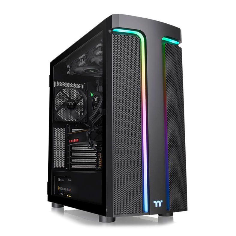 gabinete thermaltake gamer h590tg rgb preto