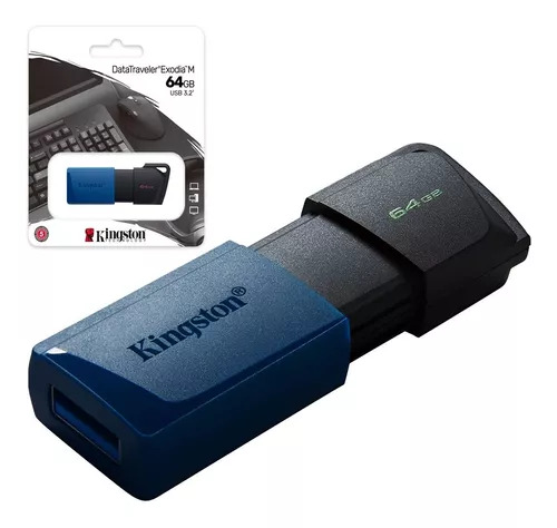 pen drive 64 gb kingston dt exodia -m  usb 3.2