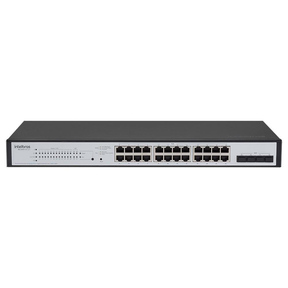 switch 24p-10, 100, 1000 intelbras sg2404 poe l2+