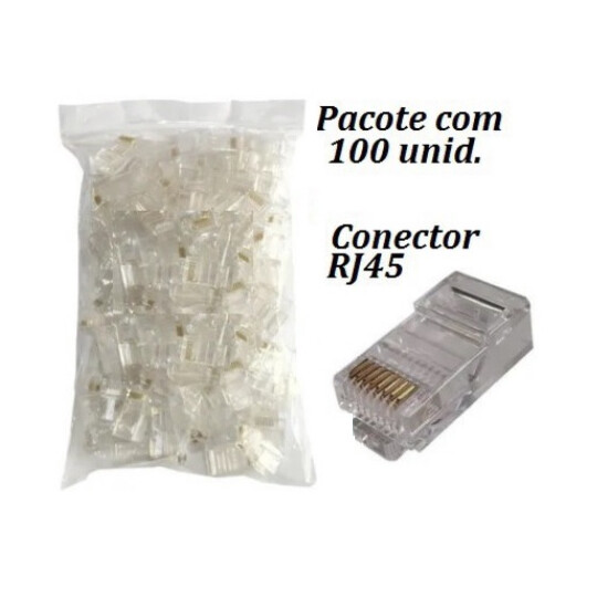 conector rj45-utp cat5-up8c c, 100 un dex