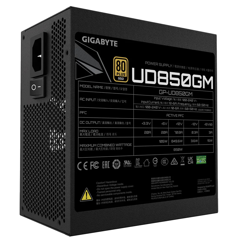 fonte 850w real gigabyte 80 plus gold gp-ud850gm